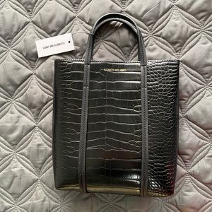 Elizabeth and James for Kohl’s-Mini Magazine Tote, Black Croc Embossed, NWT